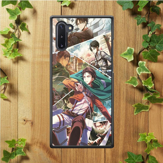 Levi Ackerman Collage Samsung Galaxy Note 10 Case-Rubber / White (2D Case)-Xtracase