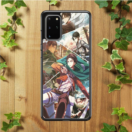 Levi Ackerman Collage Samsung Galaxy S20 Plus Case-Rubber / Black (2D Case)-Xtracase