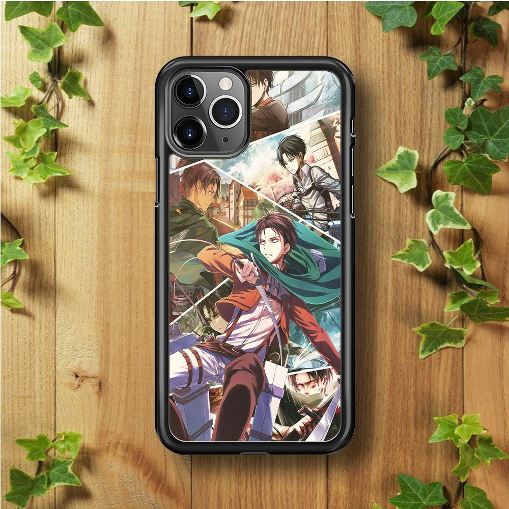 Levi Ackerman Collage iPhone 11 Pro Case-Rubber / Black (2D Case)-Xtracase