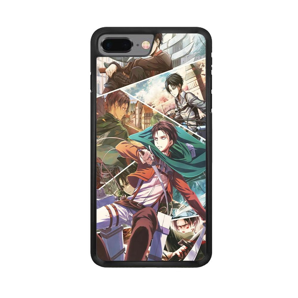 Levi Ackerman Collage iPhone 8 Plus Case-Rubber / Black (2D Case)-Xtracase
