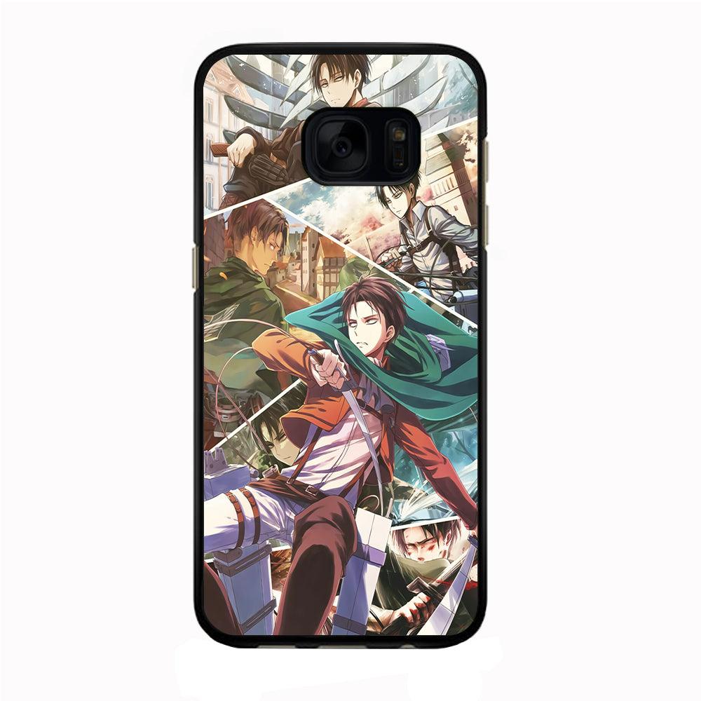 Levi Ackerman Collage Samsung Galaxy S7 Edge Case-Rubber / Black (2D Case)-Xtracase