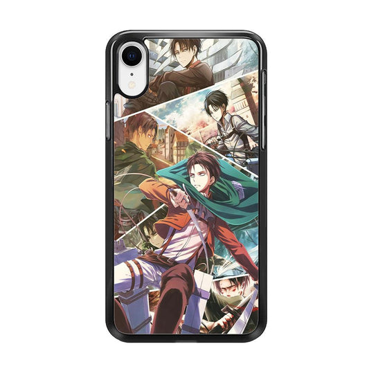 Levi Ackerman Collage iPhone XR Case-Rubber / Black (2D Case)-Xtracase