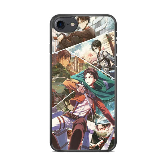 Levi Ackerman Collage iPhone 8 Case-Rubber / Black (2D Case)-Xtracase
