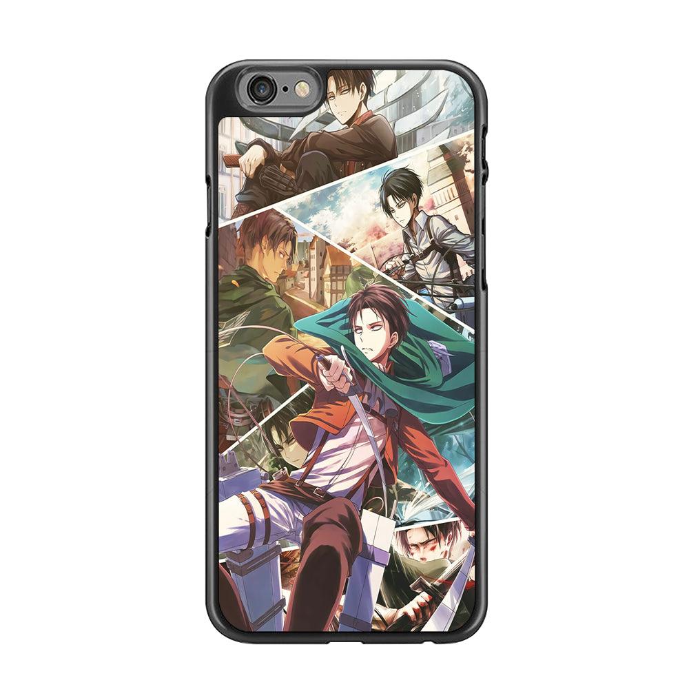 Levi Ackerman Collage iPhone 6 | 6s Case-Rubber / Black (2D Case)-Xtracase