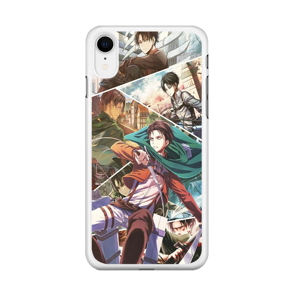 Levi Ackerman Collage iPhone XR Case-Rubber / White (2D Case)-Xtracase