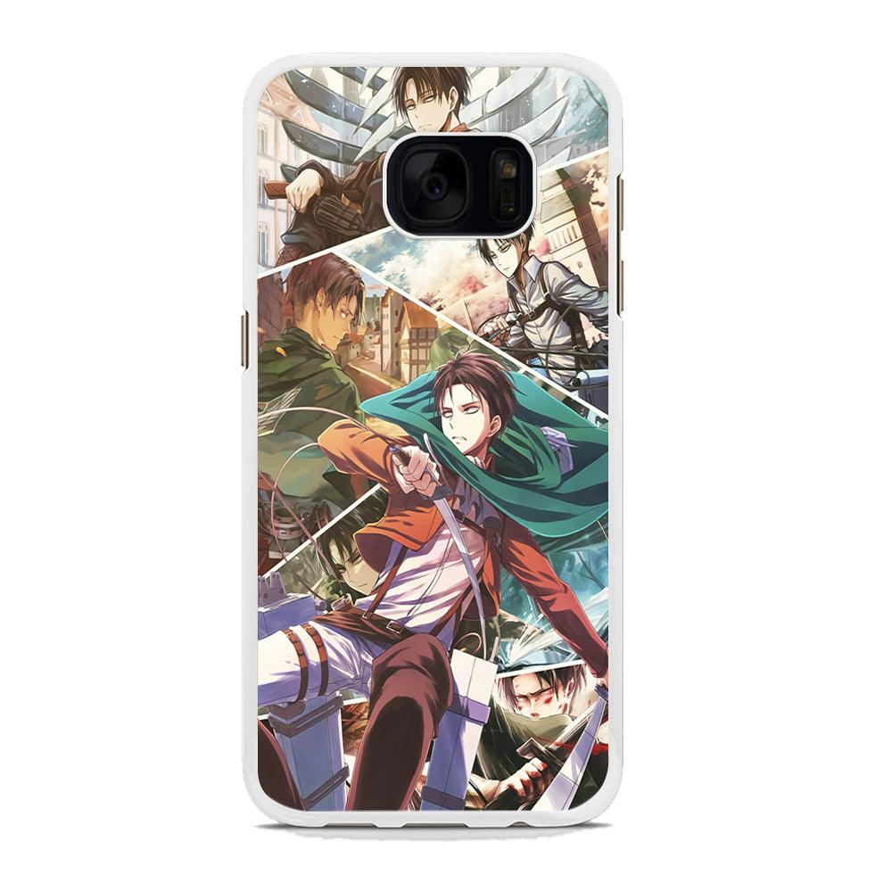 Levi Ackerman Collage Samsung Galaxy S7 Edge Case-Rubber / White (2D Case)-Xtracase