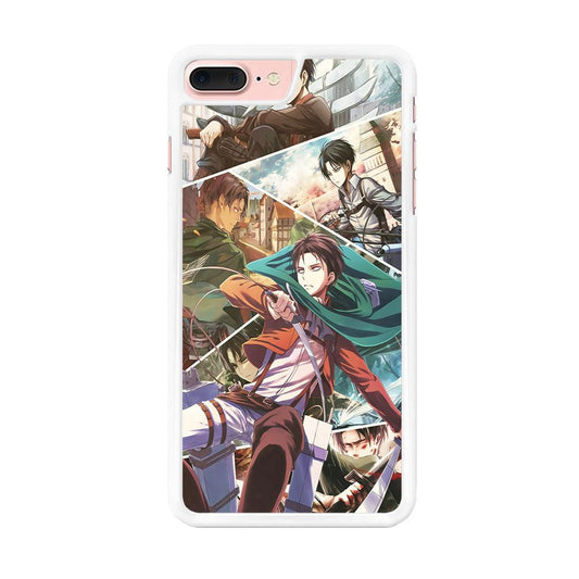 Levi Ackerman Collage iPhone 8 Plus Case-Rubber / White (2D Case)-Xtracase