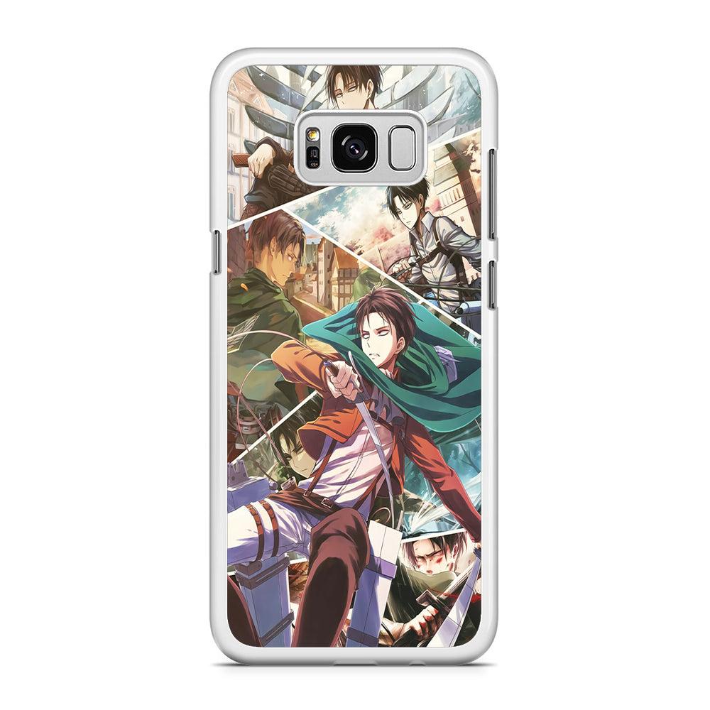 Levi Ackerman Collage Samsung Galaxy S8 Case-Rubber / White (2D Case)-Xtracase