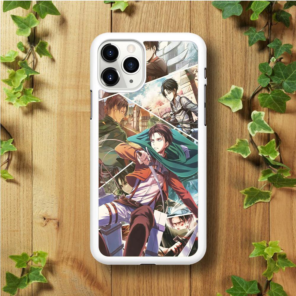 Levi Ackerman Collage iPhone 11 Pro Case-Rubber / White (2D Case)-Xtracase