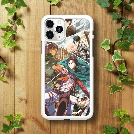 Levi Ackerman Collage iPhone 11 Pro Case-Rubber / White (2D Case)-Xtracase