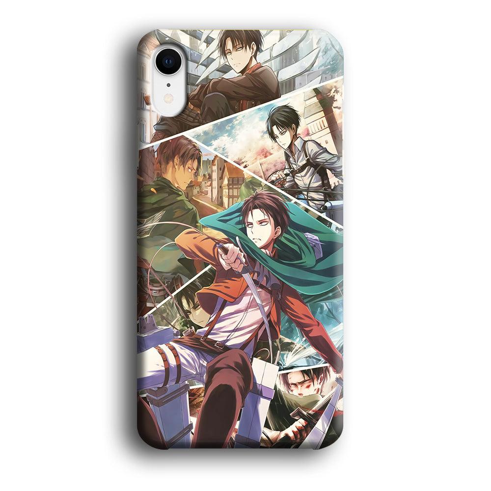 Levi Ackerman Collage iPhone XR Case-Plastic / Full Wrap (3D Case)-Xtracase