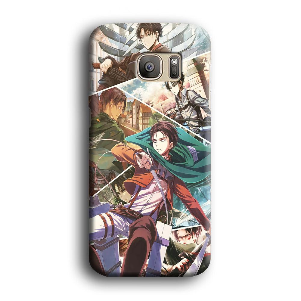 Levi Ackerman Collage Samsung Galaxy S7 Edge Case-Plastic / Full Wrap (3D Case)-Xtracase