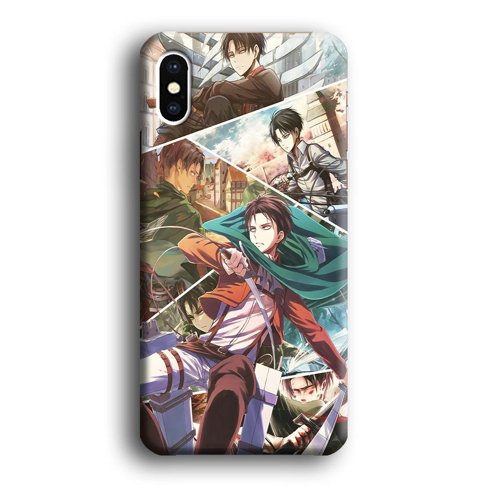 Levi Ackerman Collage iPhone X Case-Plastic / Full Wrap (3D Case)-Xtracase