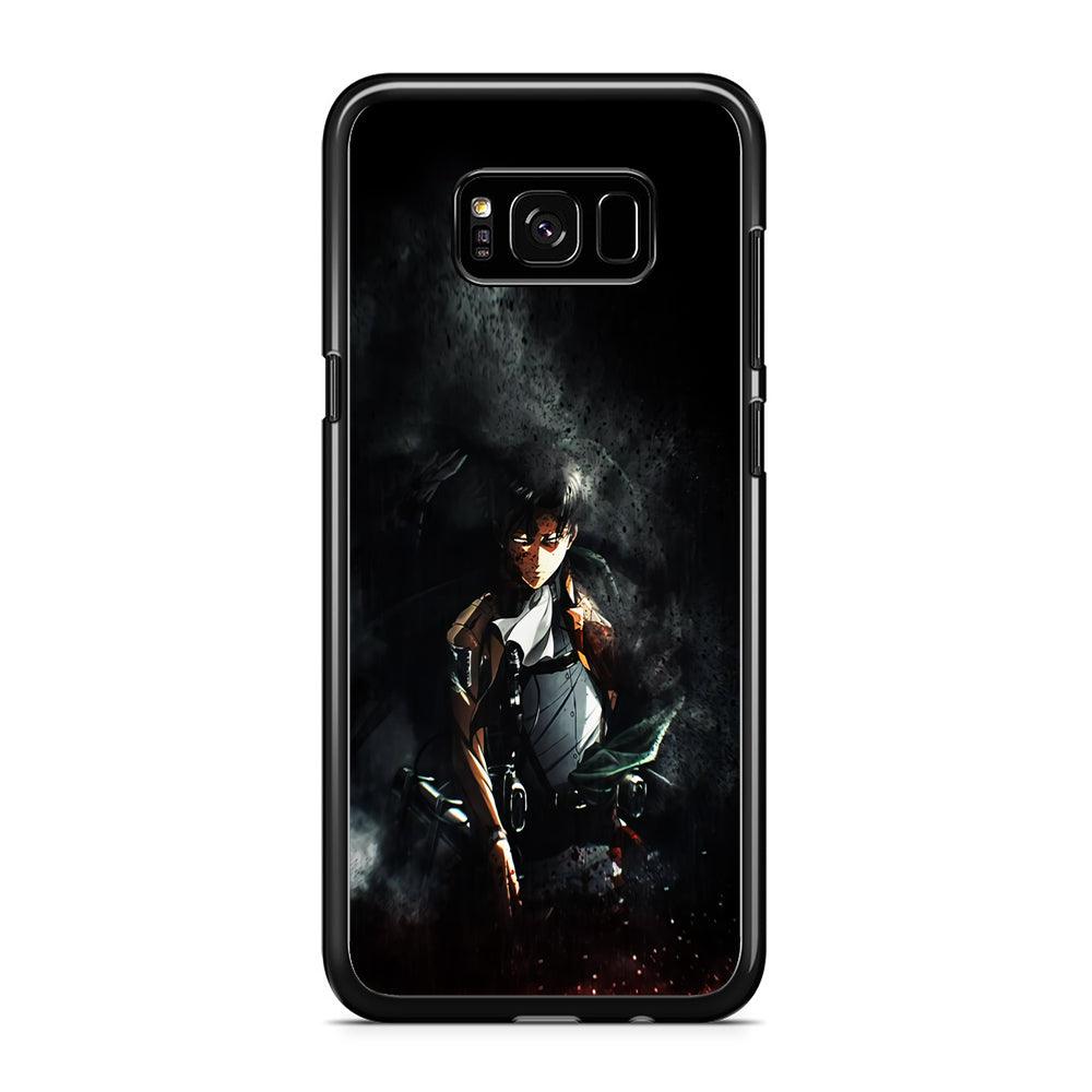 Levi Ackerman Shingeki no Kyojin Samsung Galaxy S8 Case-Rubber / Black (2D Case)-Xtracase
