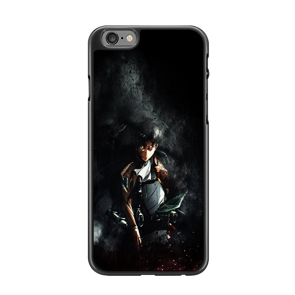 Levi Ackerman Shingeki no Kyojin iPhone 6 | 6s Case-Rubber / Black (2D Case)-Xtracase