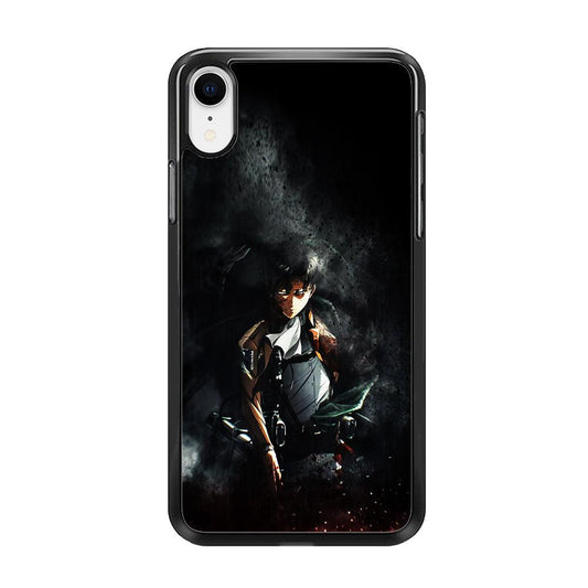 Levi Ackerman Shingeki no Kyojin iPhone XR Case-Rubber / Black (2D Case)-Xtracase
