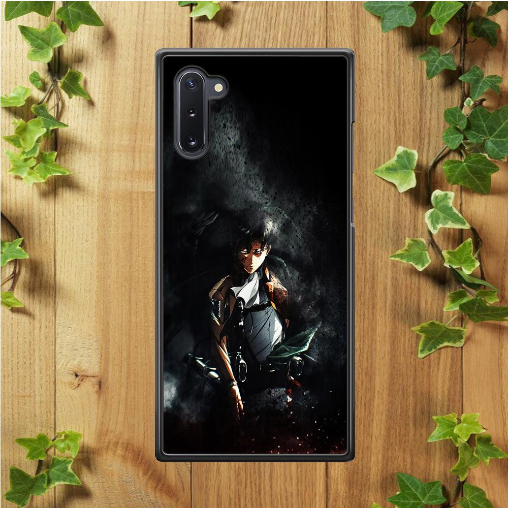 Levi Ackerman Shingeki no Kyojin Samsung Galaxy Note 10 Case-Rubber / White (2D Case)-Xtracase