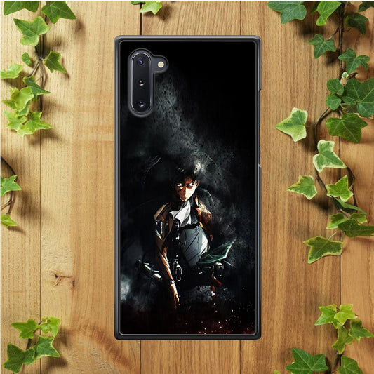 Levi Ackerman Shingeki no Kyojin Samsung Galaxy Note 10 Case-Rubber / White (2D Case)-Xtracase