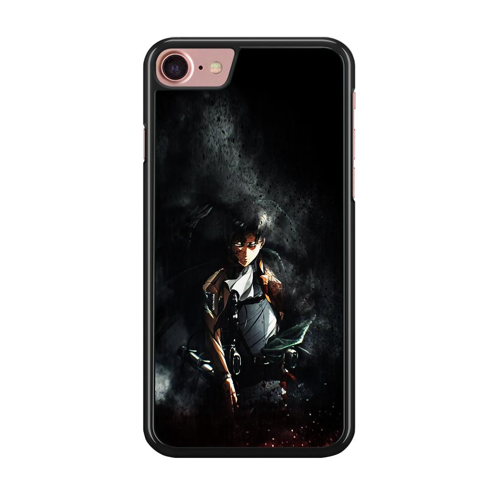 Levi Ackerman Shingeki no Kyojin iPhone SE 2020 Case-Rubber / Black (2D Case)-Xtracase