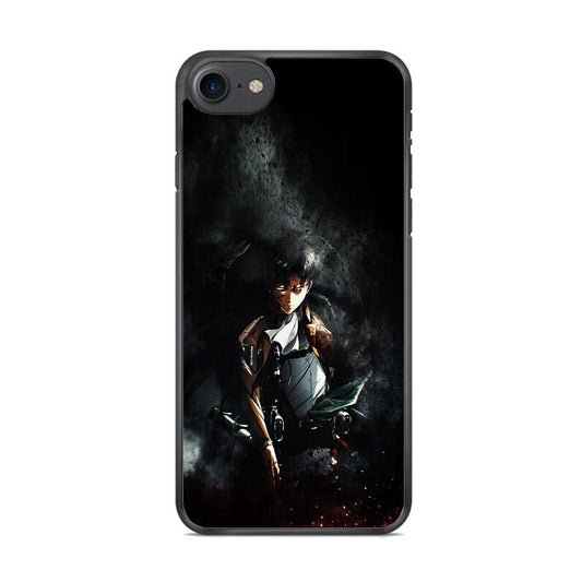 Levi Ackerman Shingeki no Kyojin iPhone 8 Case-Rubber / Black (2D Case)-Xtracase