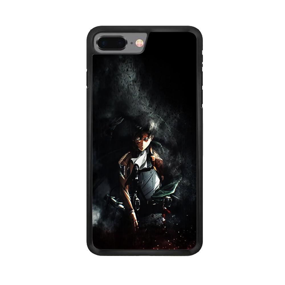 Levi Ackerman Shingeki no Kyojin iPhone 8 Plus Case-Rubber / Black (2D Case)-Xtracase