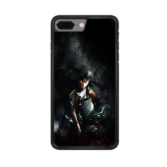 Levi Ackerman Shingeki no Kyojin iPhone 8 Plus Case-Rubber / Black (2D Case)-Xtracase