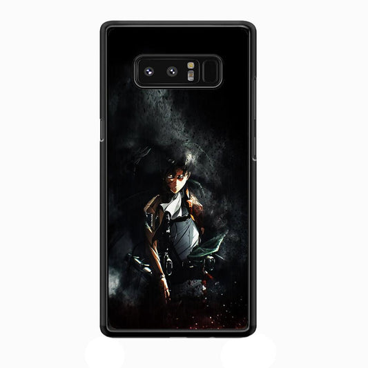 Levi Ackerman Shingeki no Kyojin Samsung Galaxy Note 8 Case-Rubber / White (2D Case)-Xtracase