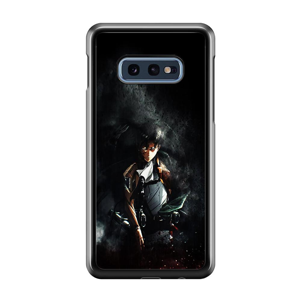 Levi Ackerman Shingeki no Kyojin Samsung Galaxy S10E Case-Rubber / White (2D Case)-Xtracase