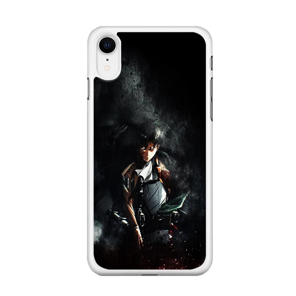 Levi Ackerman Shingeki no Kyojin iPhone XR Case-Rubber / White (2D Case)-Xtracase