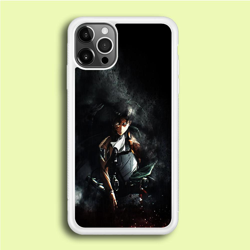 Levi Ackerman Shingeki no Kyojin iPhone 12 Pro Case-Rubber / White (2D Case)-Xtracase