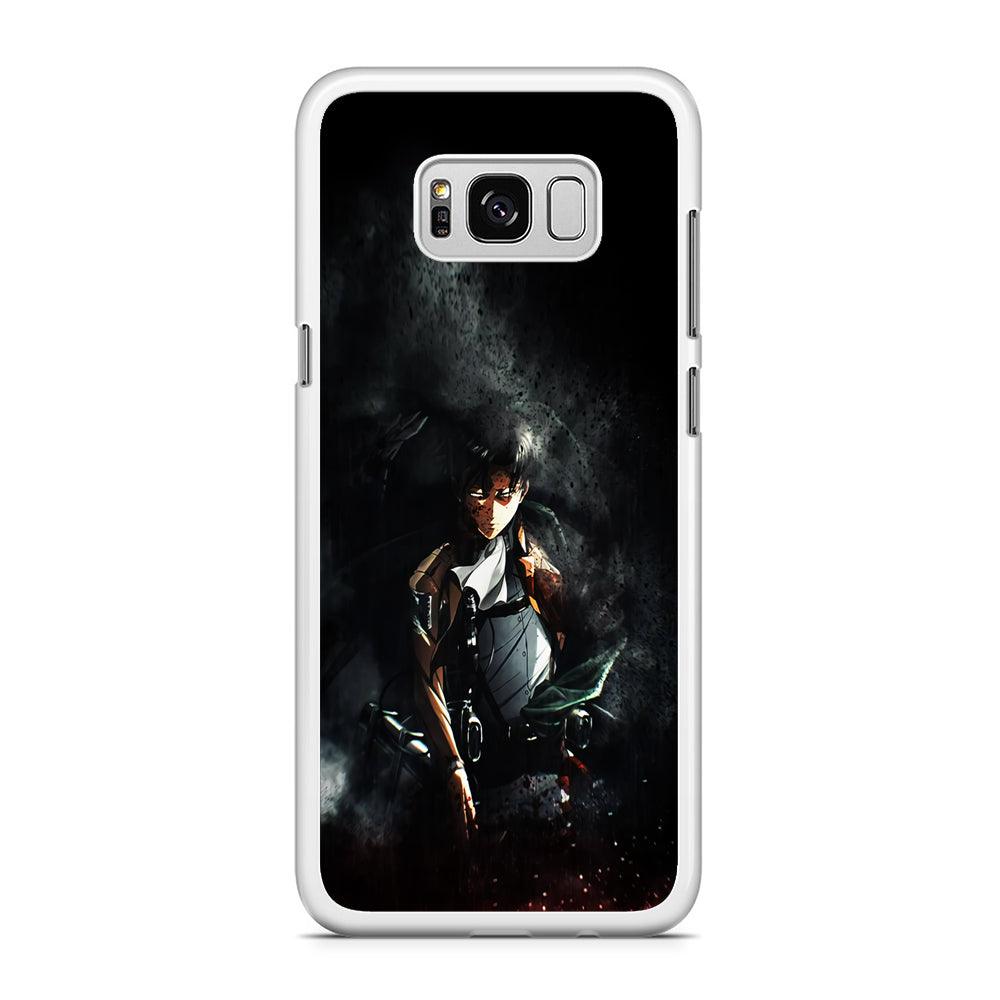 Levi Ackerman Shingeki no Kyojin Samsung Galaxy S8 Case-Rubber / White (2D Case)-Xtracase