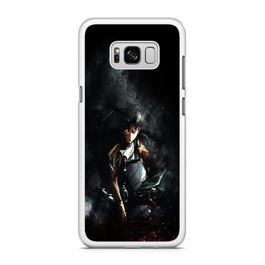 Levi Ackerman Shingeki no Kyojin Samsung Galaxy S8 Case-Rubber / White (2D Case)-Xtracase