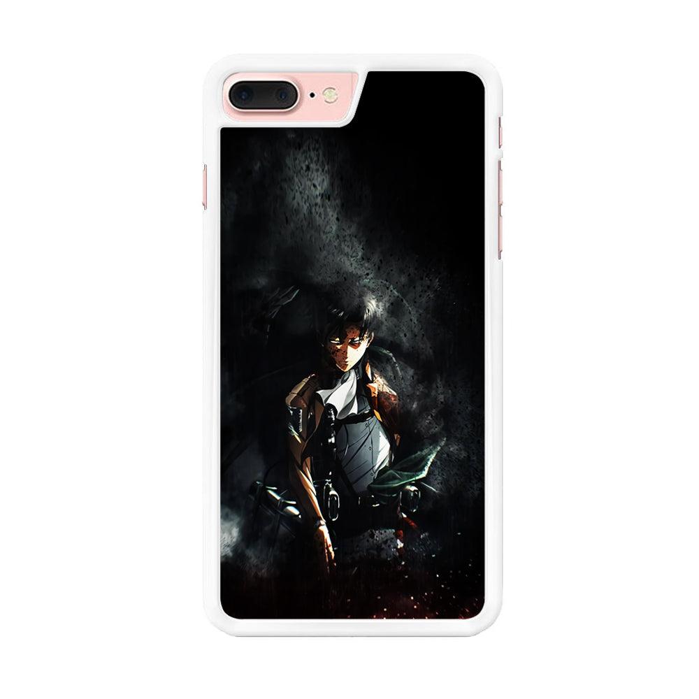 Levi Ackerman Shingeki no Kyojin iPhone 8 Plus Case-Rubber / White (2D Case)-Xtracase