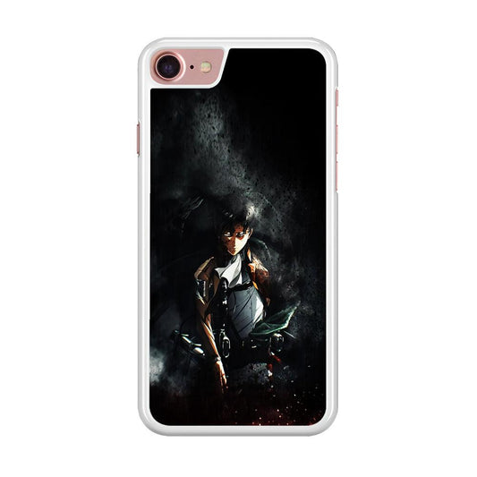 Levi Ackerman Shingeki no Kyojin iPhone SE 2020 Case-Rubber / White (2D Case)-Xtracase