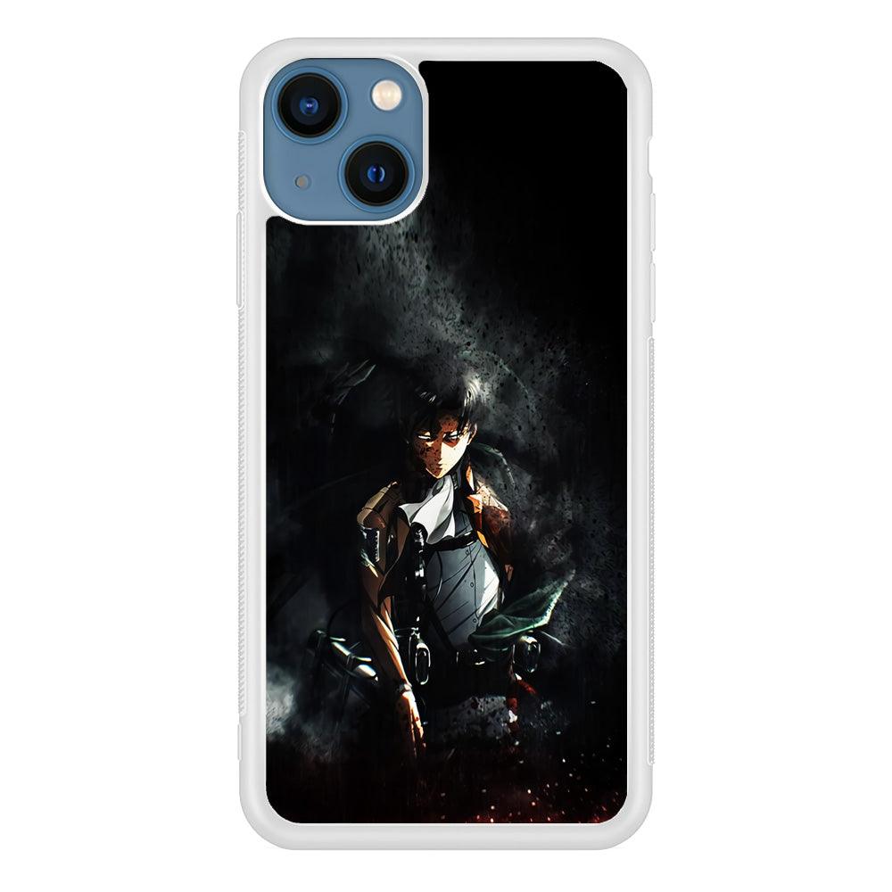 Levi Ackerman Shingeki no Kyojin iPhone 13 Mini Case-Rubber / White (2D Case)-Xtracase