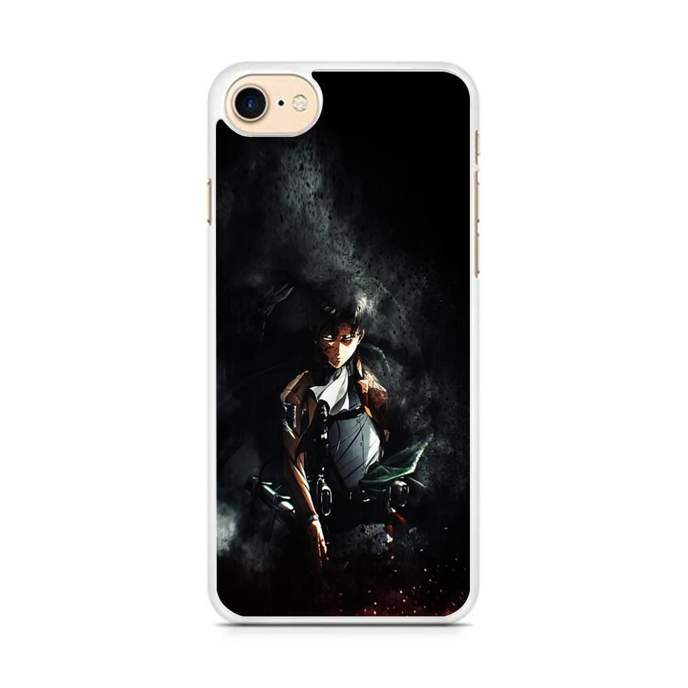 Levi Ackerman Shingeki no Kyojin iPhone 7 Case-Rubber / White (2D Case)-Xtracase