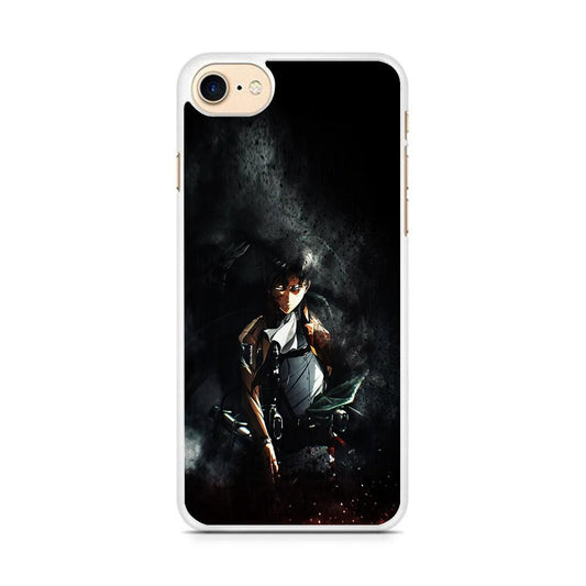 Levi Ackerman Shingeki no Kyojin iPhone 7 Case-Rubber / White (2D Case)-Xtracase