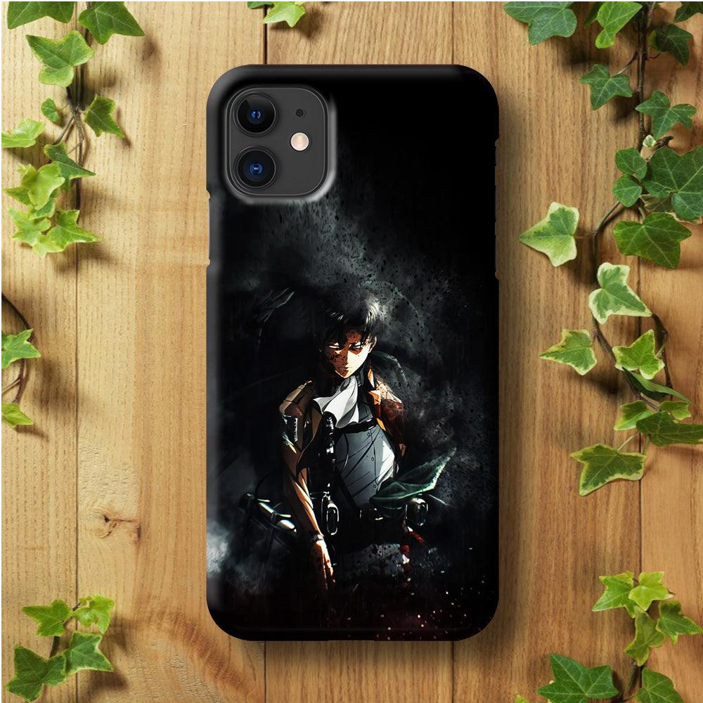 Levi Ackerman Shingeki no Kyojin iPhone 11 Case-Plastic / Full Wrap (3D Case)-Xtracase