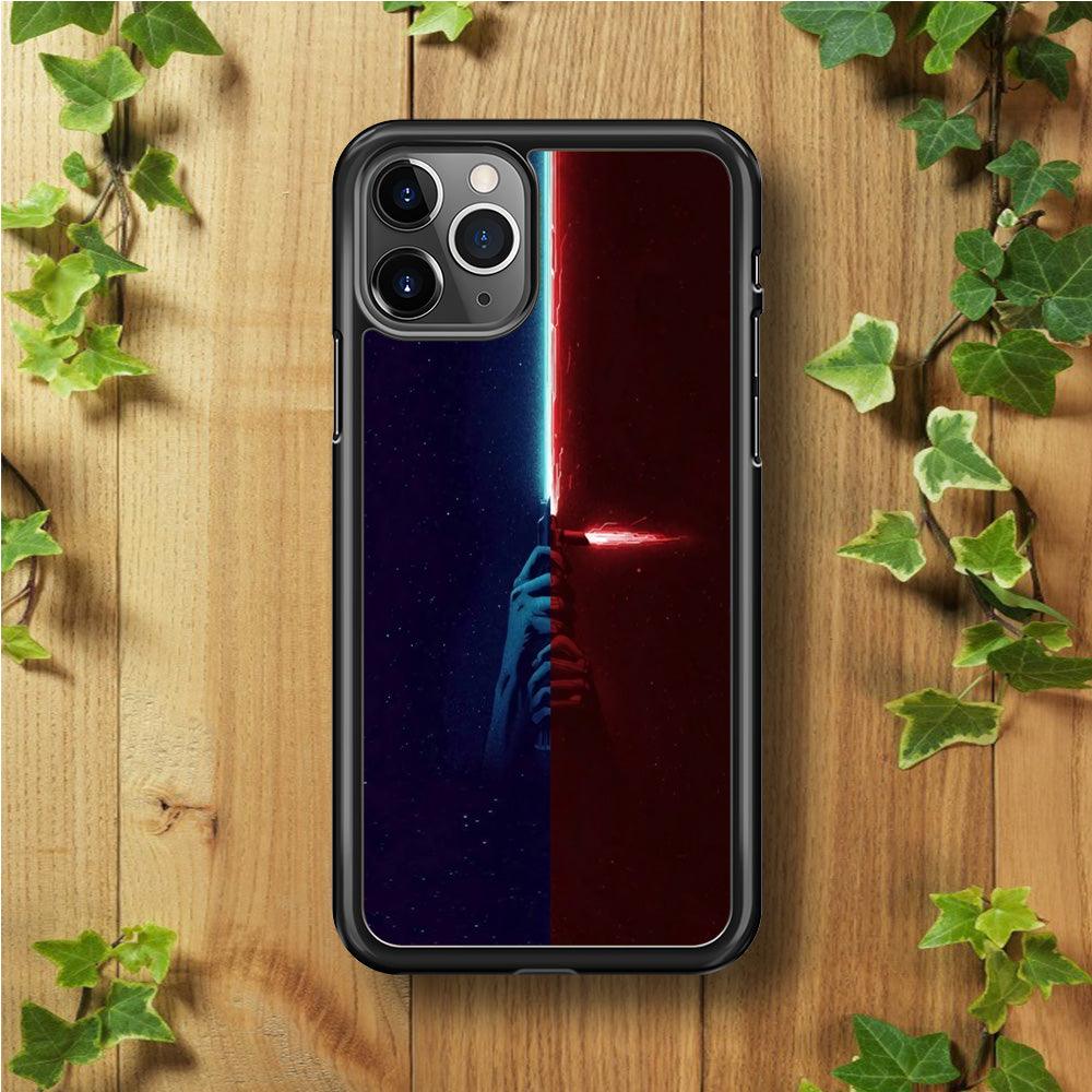 Lightsaber Blue Red Star Wars iPhone 11 Pro Case-Rubber / Black (2D Case)-Xtracase