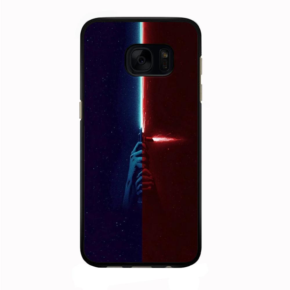Lightsaber Blue Red Star Wars Samsung Galaxy S7 Edge Case-Rubber / Black (2D Case)-Xtracase