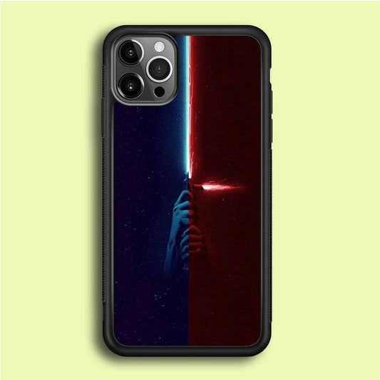 Lightsaber Blue Red Star Wars iPhone 12 Pro Case-Rubber / Black (2D Case)-Xtracase