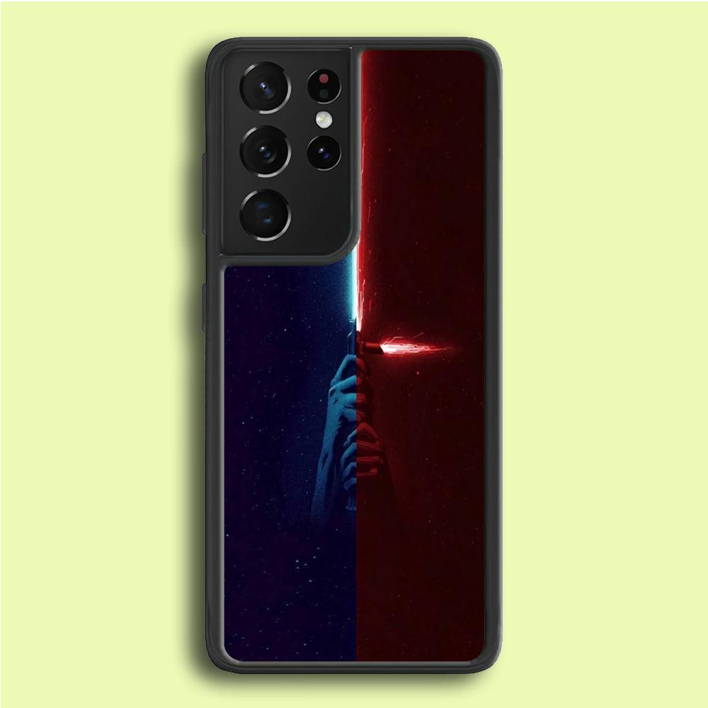 Lightsaber Blue Red Star Wars Samsung Galaxy S21 Ultra Case-Plastic / Full Wrap (3D Case)-Xtracase