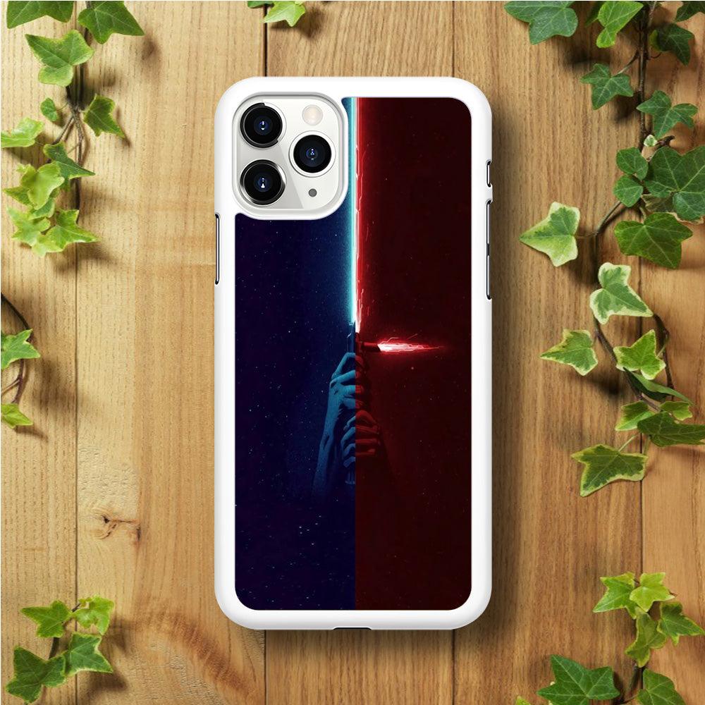 Lightsaber Blue Red Star Wars iPhone 11 Pro Case-Rubber / White (2D Case)-Xtracase