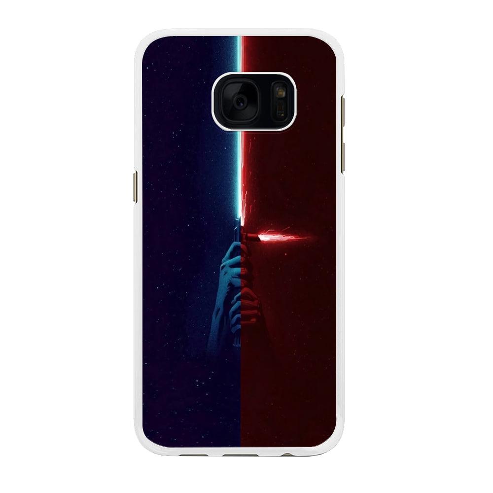 Lightsaber Blue Red Star Wars Samsung Galaxy S7 Edge Case-Rubber / White (2D Case)-Xtracase