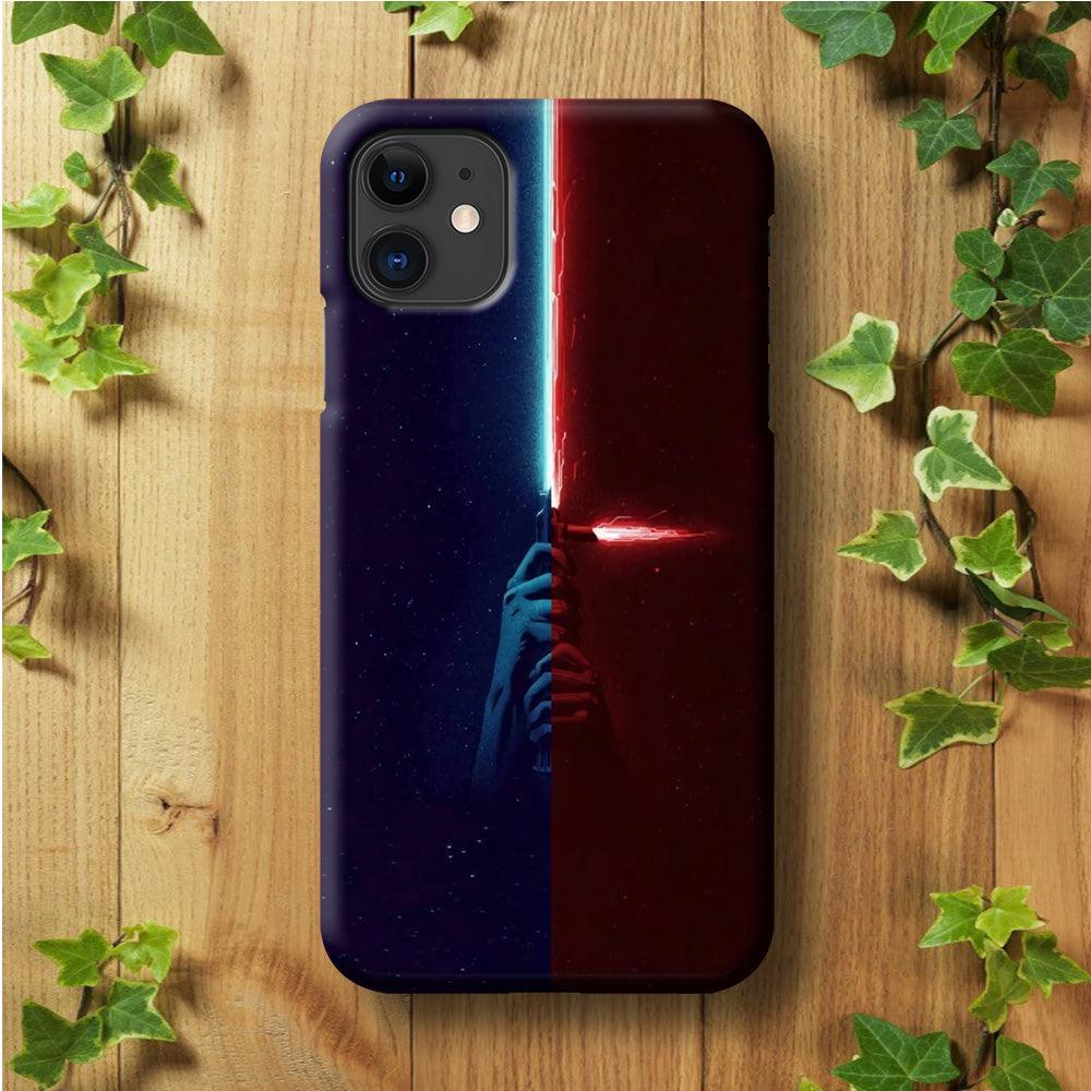 Lightsaber Blue Red Star Wars iPhone 11 Case-Plastic / Full Wrap (3D Case)-Xtracase