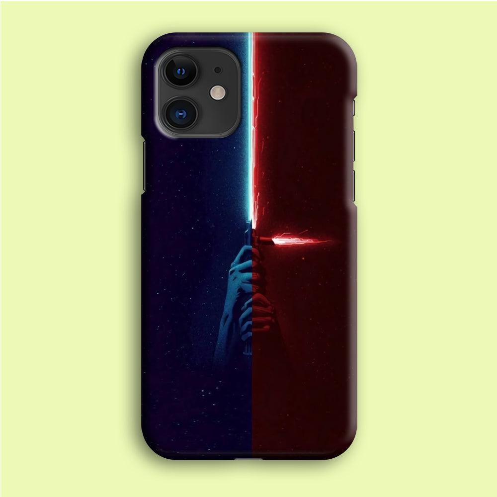 Lightsaber Blue Red Star Wars iPhone 12 Case-Plastic / Full Wrap (3D Case)-Xtracase
