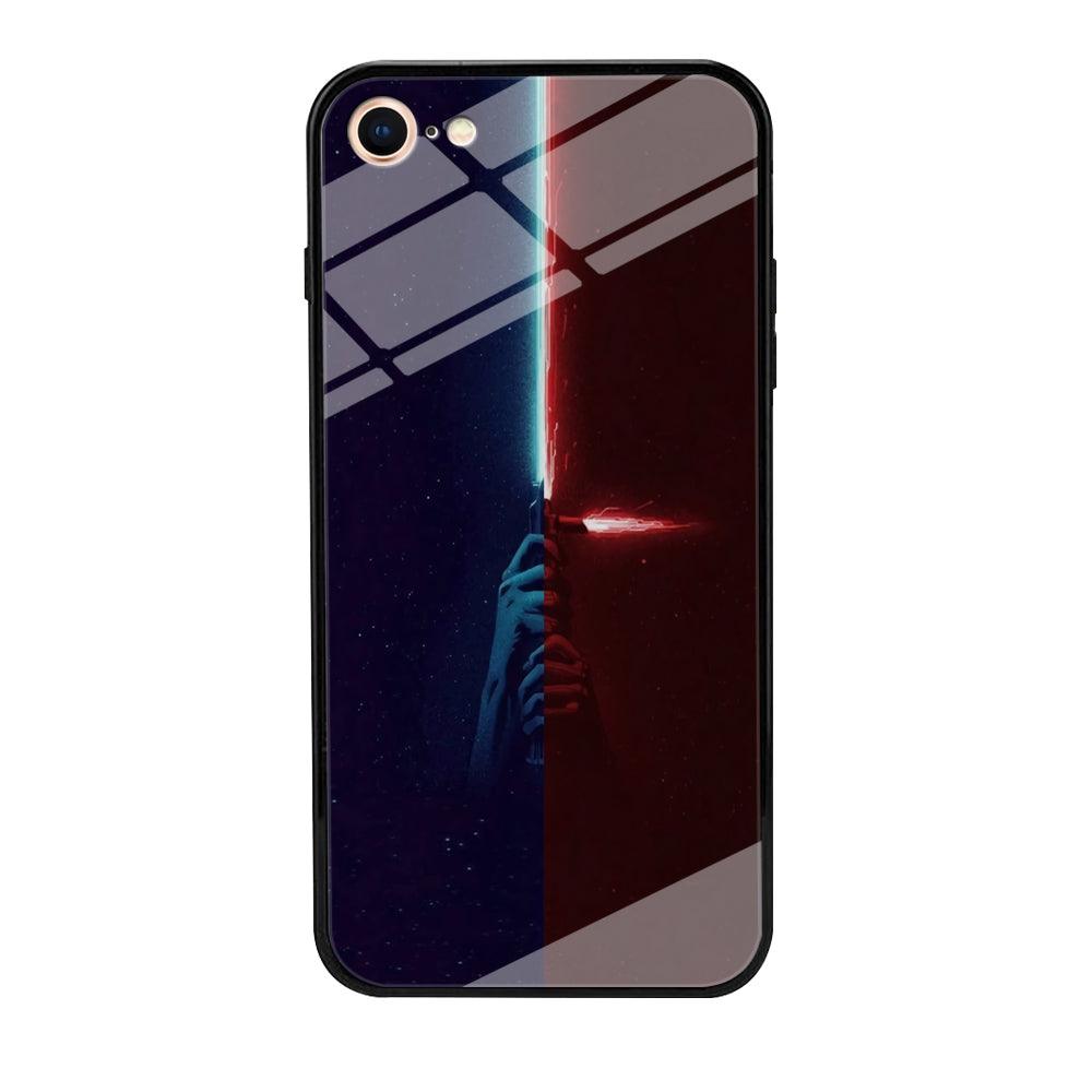 Lightsaber Blue Red Star Wars iPhone 7 Case-Tempered Glass Case-Xtracase