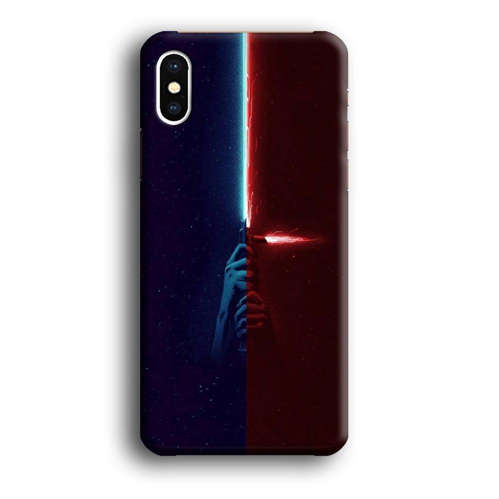Lightsaber Blue Red Star Wars iPhone Xs Case-Plastic / Full Wrap (3D Case)-Xtracase