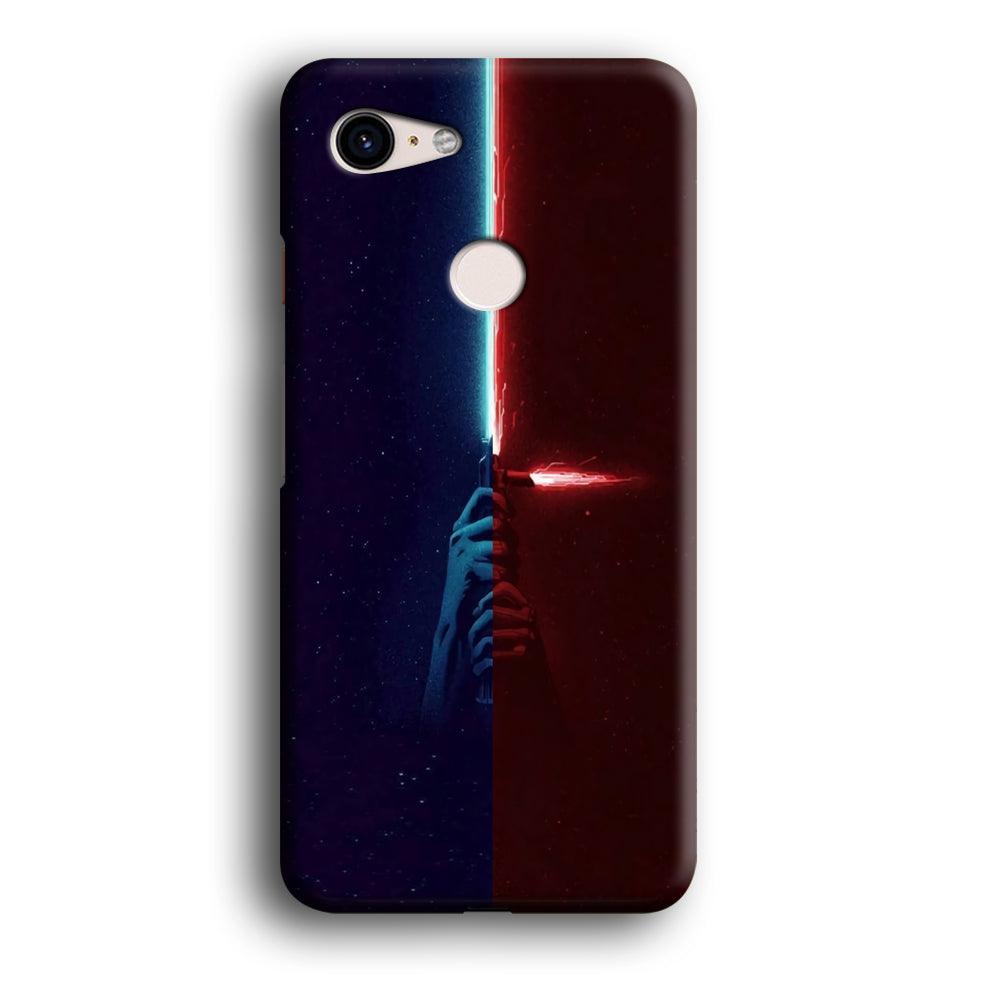 Lightsaber Blue Red Star Wars Google Pixel 3 XL 3D Case-Xtracase