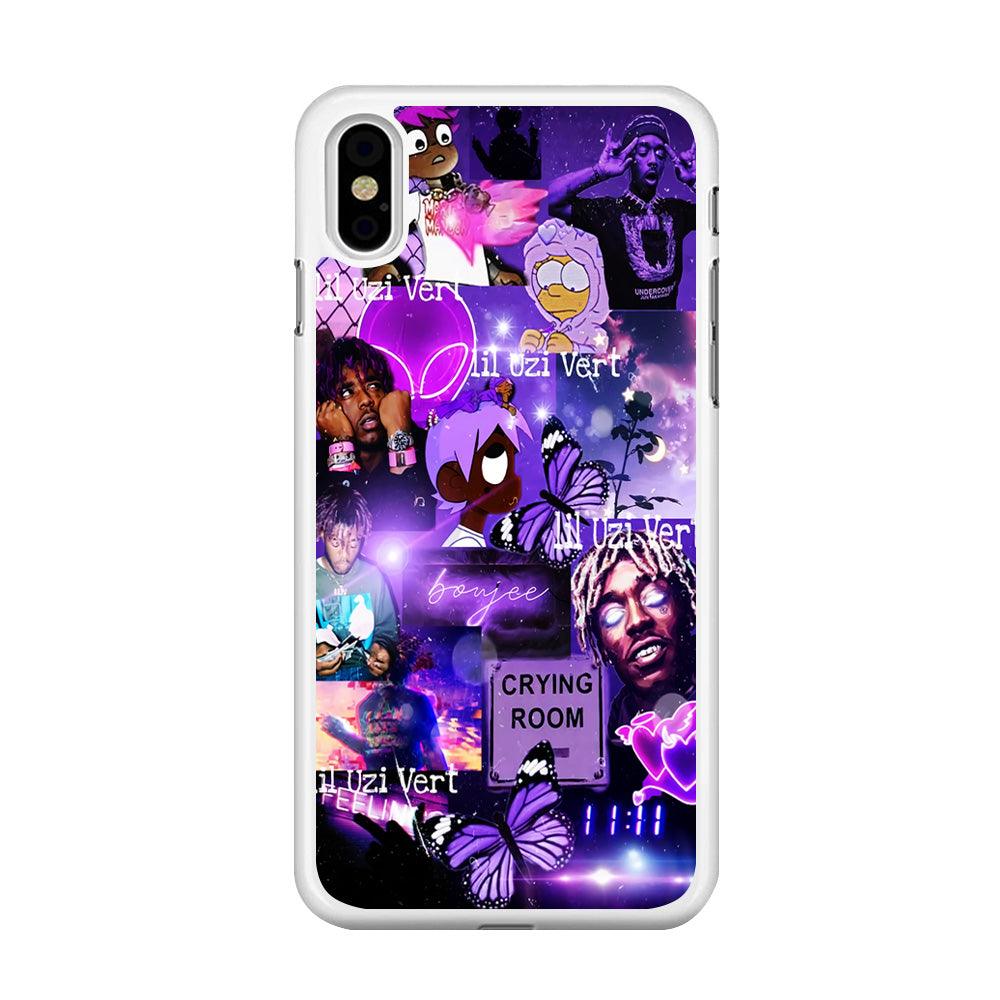 Lil Uzi Vert Aesthetic iPhone Xs Case-Rubber / White (2D Case)-Xtracase